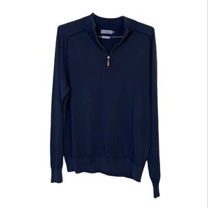 Peter Millar navy blue 100% cotton half zip pull over
